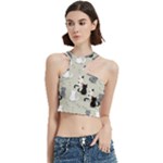 Cute Cat Seamless Pattern Cut Out Top