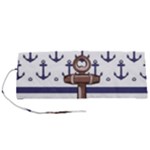 Anchor Background Design Roll Up Canvas Pencil Holder (S)
