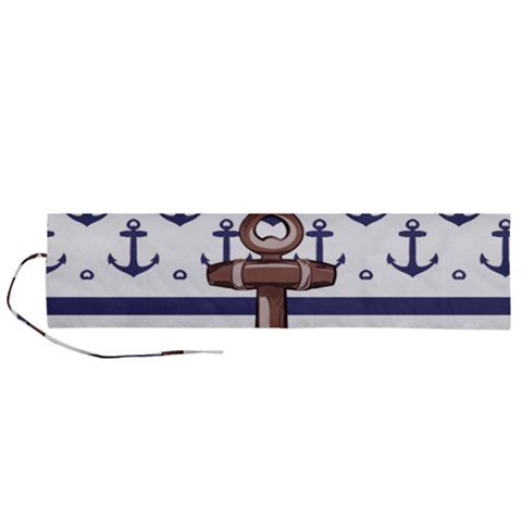 Anchor Background Design Roll Up Canvas Pencil Holder (L) from ArtsNow.com