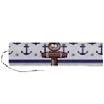 Anchor Background Design Roll Up Canvas Pencil Holder (L)
