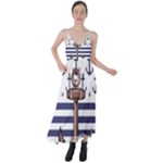 Anchor Background Design Tie Back Maxi Dress