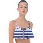 Anchor Background Design Frill Bikini Top