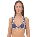 Anchor Background Design Double Strap Halter Bikini Top