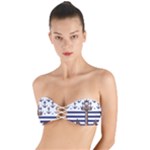 Anchor Background Design Twist Bandeau Bikini Top