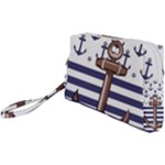 Anchor Background Design Wristlet Pouch Bag (Small)