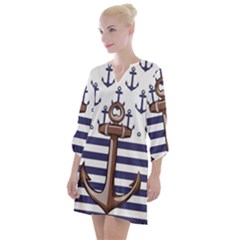 Open Neck Shift Dress 