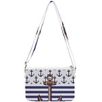 Anchor Background Design Double Gusset Crossbody Bag