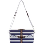 Anchor Background Design Removable Strap Clutch Bag