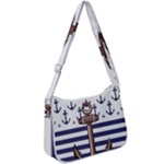 Anchor Background Design Zip Up Shoulder Bag
