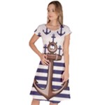 Anchor Background Design Classic Short Sleeve Dress