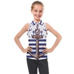 Anchor Background Design Kids  Sleeveless Polo T-Shirt