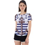Anchor Background Design Back Cut Out Sport T-Shirt