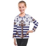 Anchor Background Design Kids  Long Mesh T-Shirt