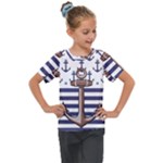 Anchor Background Design Kids  Mesh Piece T-Shirt