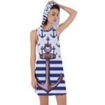 Anchor Background Design Racer Back Hoodie Dress