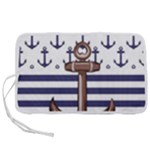 Anchor Background Design Pen Storage Case (L)