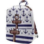 Anchor Background Design Zip Up Backpack