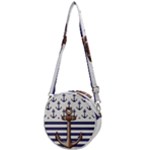 Anchor Background Design Crossbody Circle Bag
