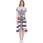 Anchor Background Design High Low Boho Dress
