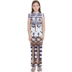 Anchor Background Design Kids  Sleeveless Ruffle Edge Band Collar Chiffon One Piece