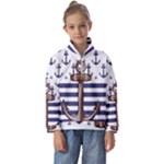 Anchor Background Design Kids  Half Zip Hoodie