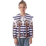 Anchor Background Design Kids  Peter Pan Collar Blouse