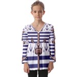 Anchor Background Design Kids  V Neck Casual Top