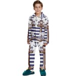 Anchor Background Design Kids  Long Sleeve Velvet Pajamas Set
