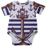 Anchor Background Design Baby Short Sleeve Bodysuit