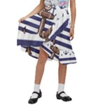 Anchor Background Design Kids  Ruffle Flared Wrap Midi Skirt