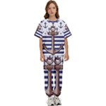Anchor Background Design Kids  T-Shirt and Pants Sports Set