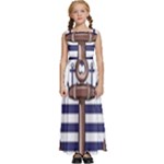 Anchor Background Design Kids  Satin Sleeveless Maxi Dress