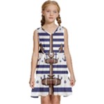 Anchor Background Design Kids  Sleeveless Tiered Mini Dress
