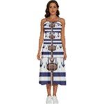 Anchor Background Design Sleeveless Shoulder Straps Boho Dress