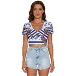 Anchor Background Design V-Neck Crop Top