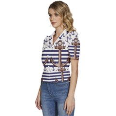 Puffed Short Sleeve Button Up Jacket 