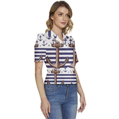 Puffed Short Sleeve Button Up Jacket 