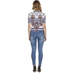 Puffed Short Sleeve Button Up Jacket 