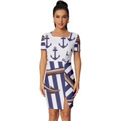 Fitted Knot Split End Bodycon Dress 