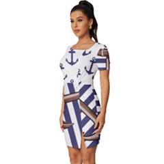 Fitted Knot Split End Bodycon Dress 