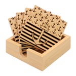 Anchor Background Design Bamboo Coaster Set