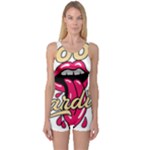 Music Hip Hop Text Black White 3d One Piece Boyleg Swimsuit
