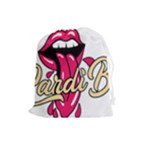 Music Hip Hop Text Black White 3d Drawstring Pouch (Large)