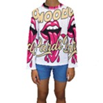 Music Hip Hop Text Black White 3d Kids  Long Sleeve Swimwear