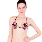 Music Hip Hop Text Black White 3d Classic Bikini Top