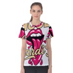 Music Hip Hop Text Black White 3d Women s Cotton T-Shirt