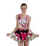 Music Hip Hop Text Black White 3d Mini Skirt