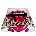 Music Hip Hop Text Black White 3d Fitted Sheet (Queen Size)