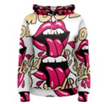 Music Hip Hop Text Black White 3d Women s Pullover Hoodie
