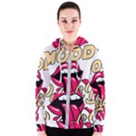 Music Hip Hop Text Black White 3d Women s Zipper Hoodie